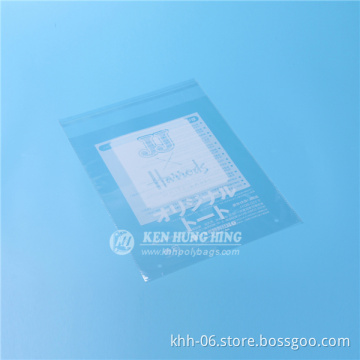 Customize logo printing self adhesive clear polybags for garment